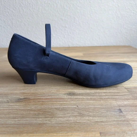 CAMPER Helena Blue Nubuck Leather Shoes Women Size 10 Classic Look Modest Heel - Picture 4 of 12